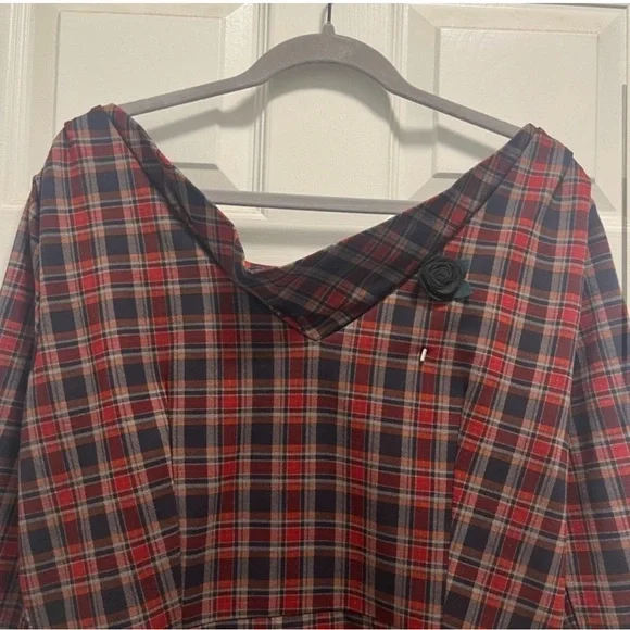 Unique Vintage Red Plaid Carmen
Half Sleeve Wiggle Dress Mad Men 2XL - NWT - Picture 3 of 15
